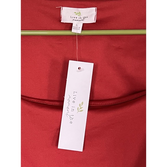 Live In The‎ Moment Women's Crop Top Square Neck Lined Front Pink Sz L Y2K - Picture 2 of 4